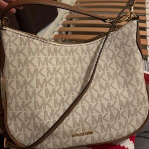 Michael Kors Beige and Brown Shoulder Bag